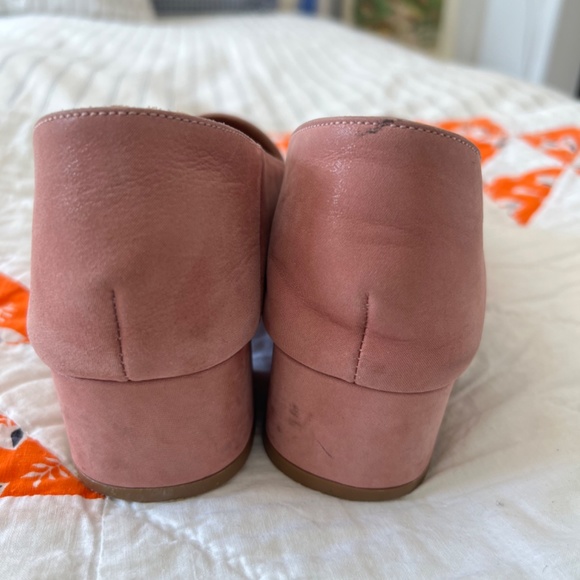 By Far Blush Suede Square Toe Pump Heel Loafers 37 6.5 7 - Picture 4 of 5